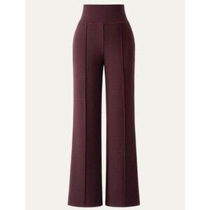 OGL EcoMousse MaxWarm Cozy Thermal Brushed High Waist Flare Pants Berry Sz M